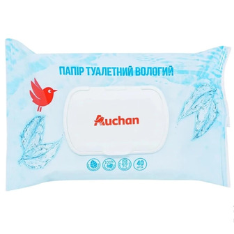 Папір туалетний Auchan вологий, 40 шт.