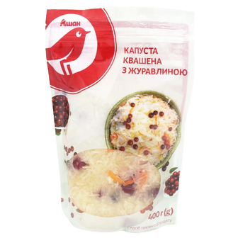 Капуста Auchan квашена з журавлиною 400 г (4823090125479)