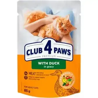 Корм для котів Club 4 Paws Premium з качкою в соусі 85 г