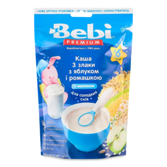 Каша 3 злаки Bebi Premium з молоком яблуко-ромашка (200г) (200г)