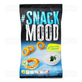 Снек Snack mood фігурні вир смак сметани з зелен