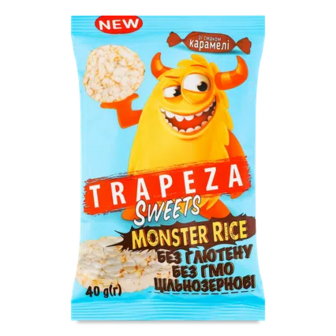 Міні-галети Trapeza Sweets Monster Rice зі смаком карамелі, 40г