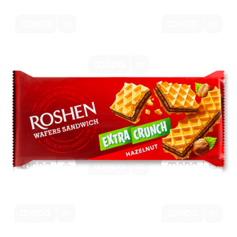 Вафлі Roshen Wafers Sandwich Extra Crunch Hazelnut