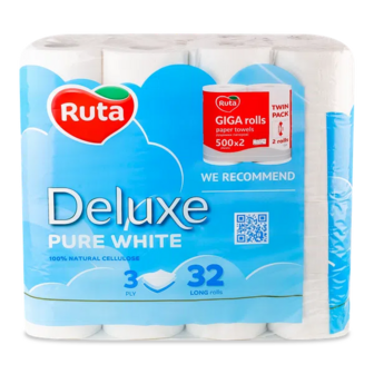 Папір туалетний Ruta Deluxe Pure White 3-шаровий