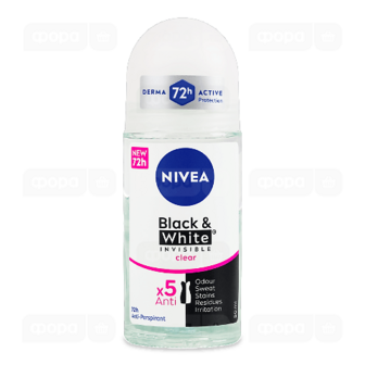 Дезодорант кульковий Nivea Black&White Invisible Clear