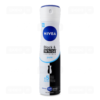 Дезодорант-спрей Nivea Pure «Невидимий захист для чорного і білого»