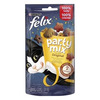 Корм для тварин додатковий сyхий (ласощi) Felix Party Mix для дорослих котiв 