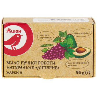 Мило натуральне Аuchan Дігтярне, 95 г