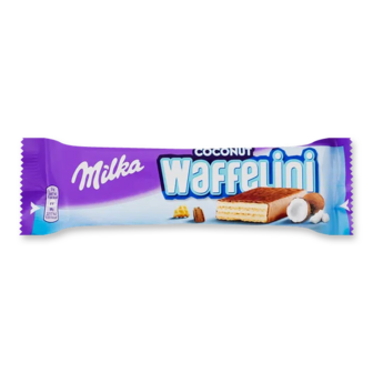 Вафлі Milka Waffelini з начинкою з кокосом (31г)