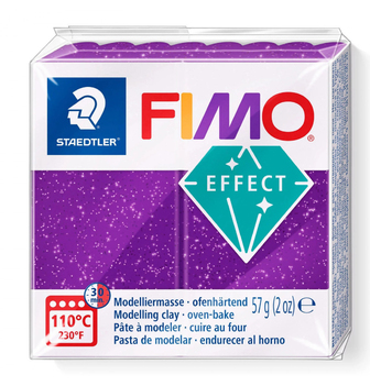 Пластика Effect, Фіолетова з блискітками, 57г, Fimo