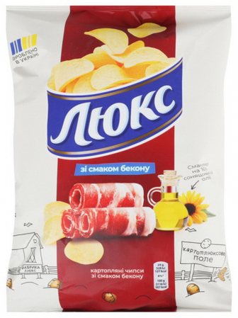 Чіпси Люкс зі смаком бекону 125г