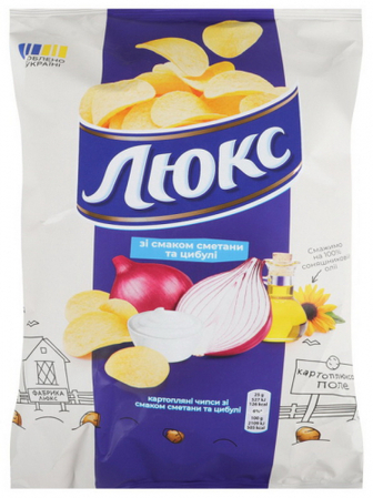 Чіпси Люкс зі смаком сметани та цибулі 125г