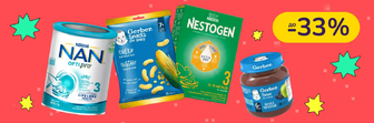 До -33% на дитяче харчування Gerber, Nestogen та NAN