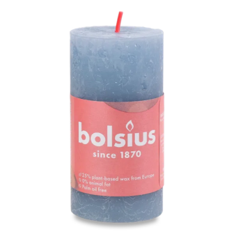 Свічка Bolsius Руcтик небесно-блакитна 100х50 мм