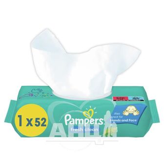 Дитячі вологі серветки Pampers Baby Fresh Clean №52