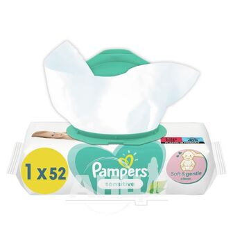 Дитячі серветки Pampers sensetive №52