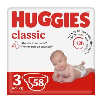 Підгузки дитячі гігієнічні Huggies Classic Midi 3 (4-9кг) №58