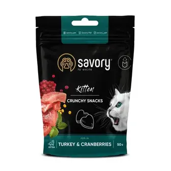 Ласощі для кошенят Savory Kitten 50 г - індичка з журавлиною