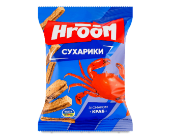 Сухарики Hroom! житні зі смаком крабу