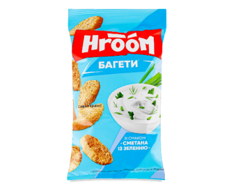 Сухарики Hroom! багетні зі смаком сметани із зеленню