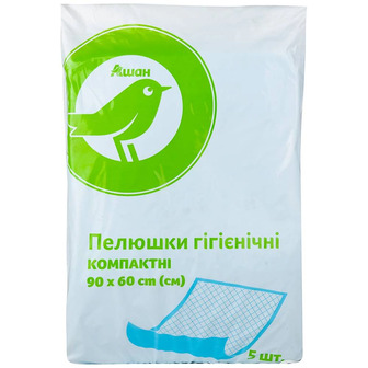 Пелюшки гігієнічні Auchan, 5 шт.