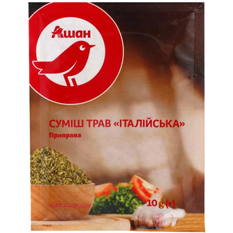 Приправа Auchan Суміш італійських трав, 10 г