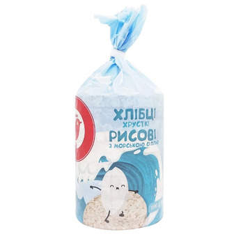Хлібці Auchan рисові з морською сіллю 110 г