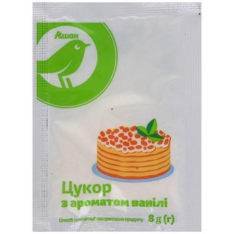 Цукор Auchan з ароматом ванілі, 8 г