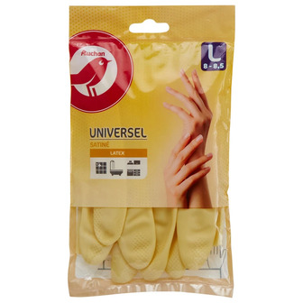 Рукавички Auchan латекс універсальні L, 1 пара