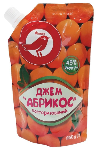 Джем Auchan абрикосовий 250 г