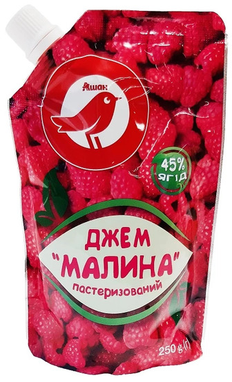 Джем Auchan малиновий 250 г