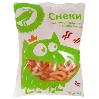 Снеки пшенично-картопляні Auchan Бекон, 70 г
