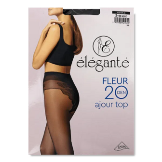 Колготки жіночі Elegante Fleur 20 den nero р.3