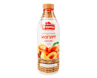 Йогурт Ферма Персик натуральний 1,5%, пляшка (750г)