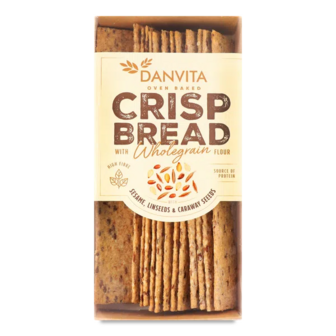 Хлібці Danvita хрусткі з насінням льону, кунжуту, кмину (130г)