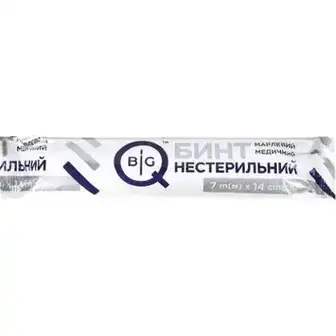 Бинт BigQ марлевий медичний нестерильний 7 м х 14 см