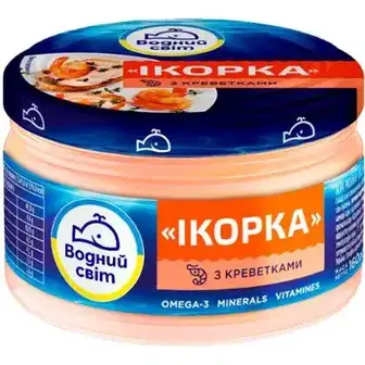Ікорка Водний Світ з креветками з ікрою океанічної риби 160 г