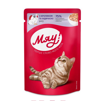 Корм для котів Мяу рагу з кроликом та індичкою 85 г (4820269142619)