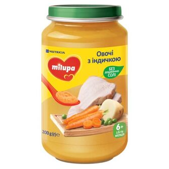 Пюре дитяче овочі з індичкою Milupa з 6 місяців 200 г