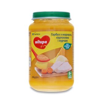 Пюре дитяче гарбуз-морква-картопля-курча Milupa з 6 місяців 200 г