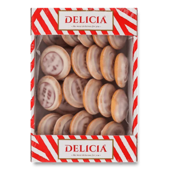 Печиво Delicia зі смаком вишні у молочній глазурі збивне (0,3кг)