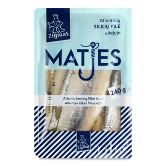 Оселедець Zigmas Mates філе слабосолений в олії (240г)