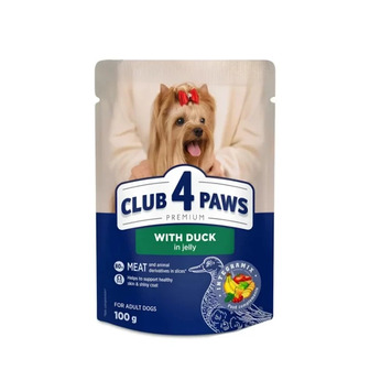 Корм вологий для собак Club 4 Paws Premium для дрібних порід качка в желе 100 г (4820269143265)