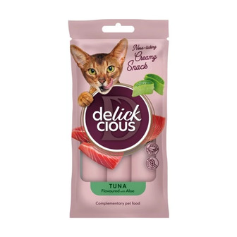 Ласощі для котів Delickcious тунець з додаванням алое 4 шт х 15 г (4820269141605)