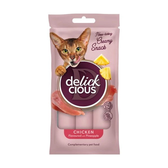 Ласощі для котів Delickcious курка з додаванням ананасу 4 шт х 15 г (4820269141629)