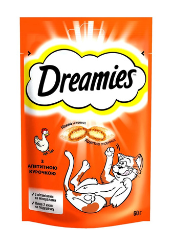 Ласощі для котів Dreamies з куркою 60 г (4008429037894)