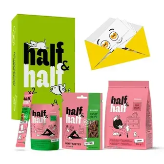 Набір кормів і ласощів для кошенят Half&Half Здоровий ріст і розвиток 760 г - асорті