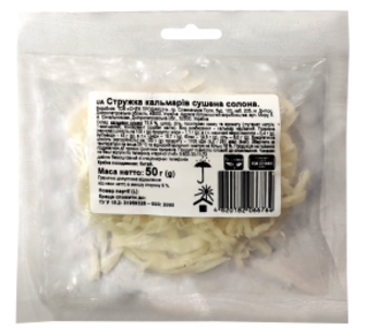 Кальмар стружка сол-сушена 50г