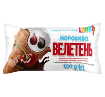 Морозиво Laska Велетень шоколад/вишня ваф.ст.100г
