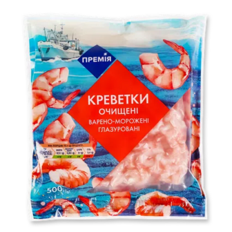 Креветки «Премія»® очищені варено-морожені, 500г (500г)